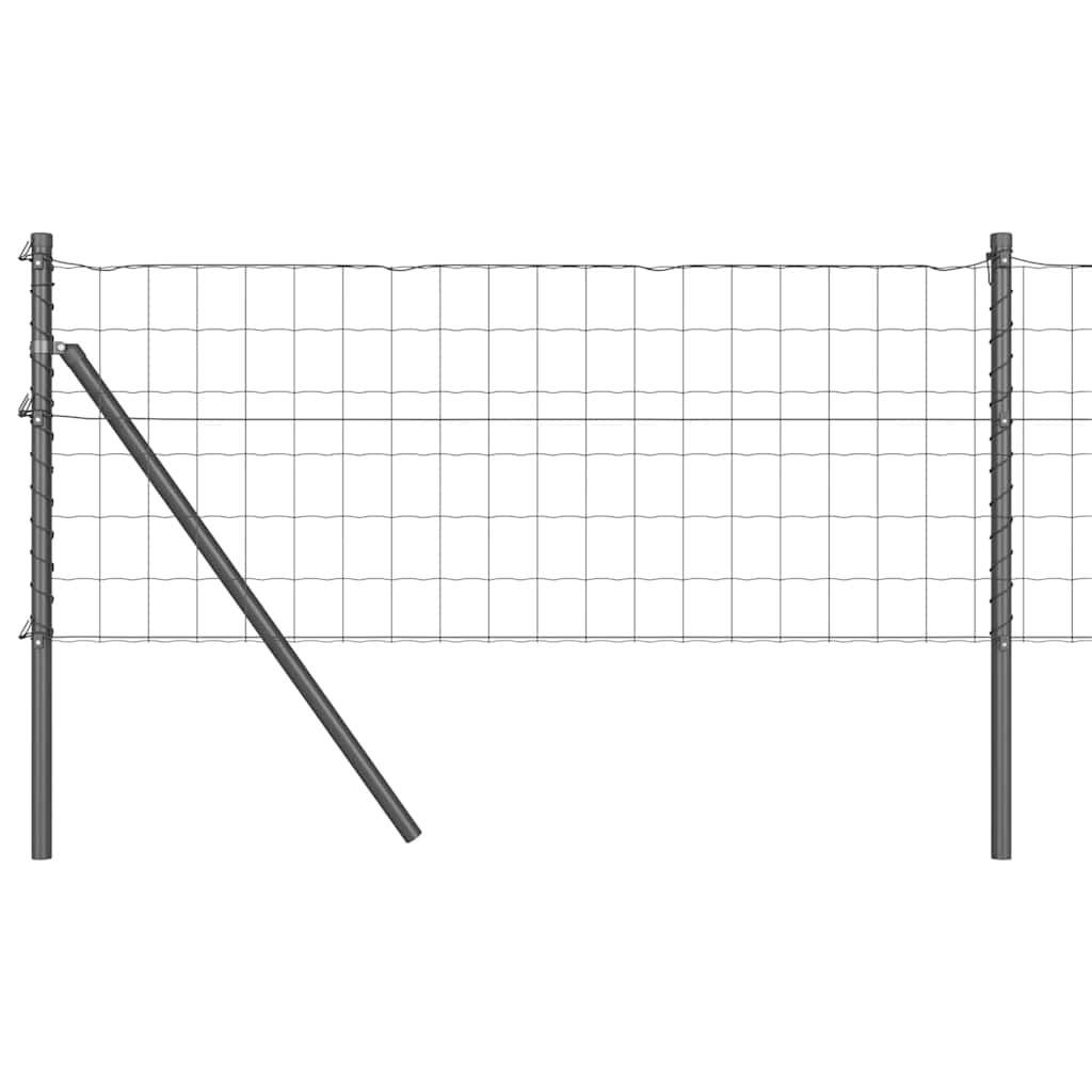 Vidaxl hek met paal grijs 0,8 x 25 m staal en pvc