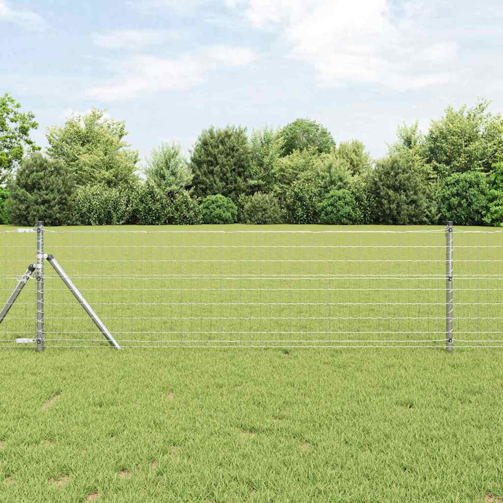 Vidaxl hek met paal zilver 0,4 x 10 m staal en pvc