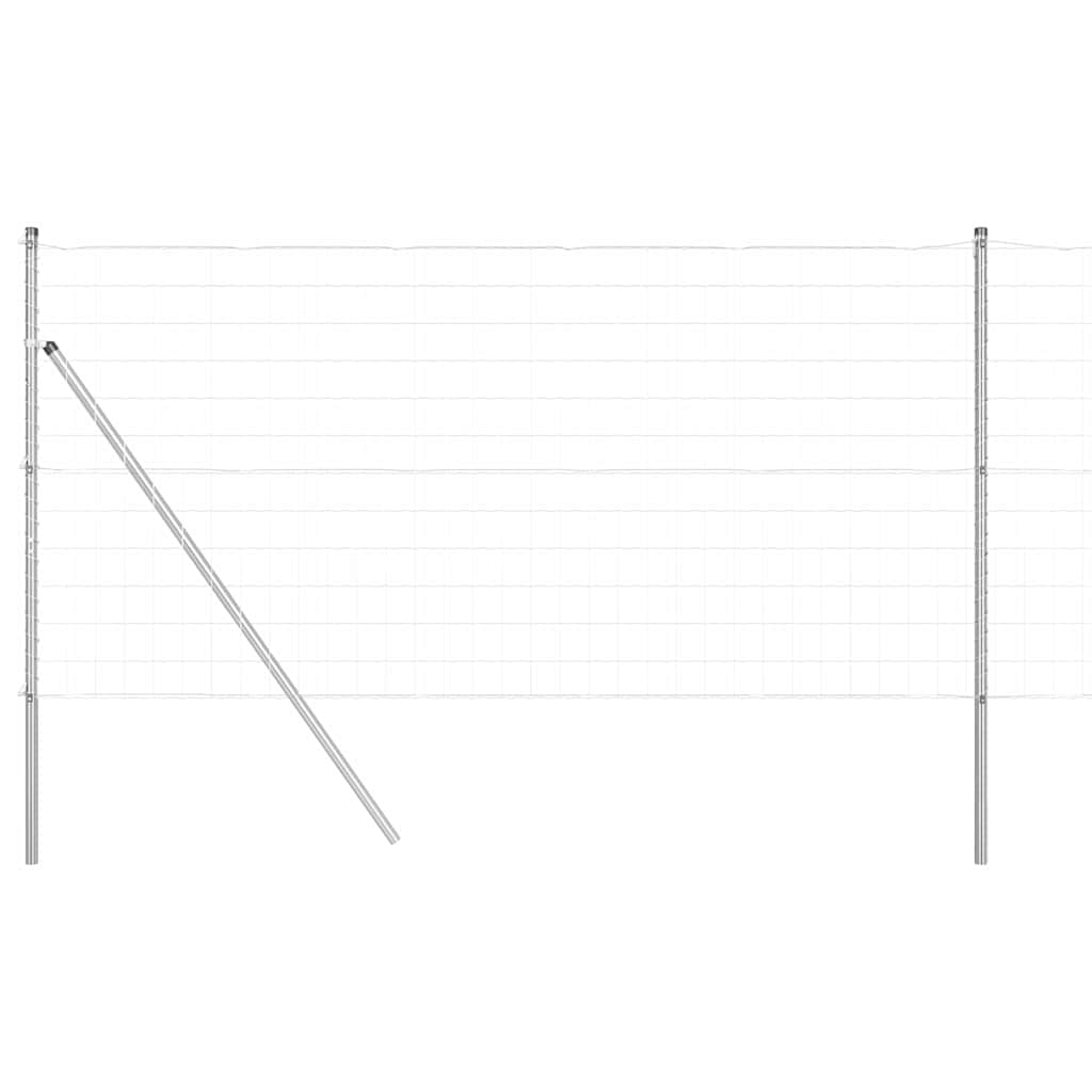 Vidaxl hek met paal zilver 1 x 10 m staal en pvc