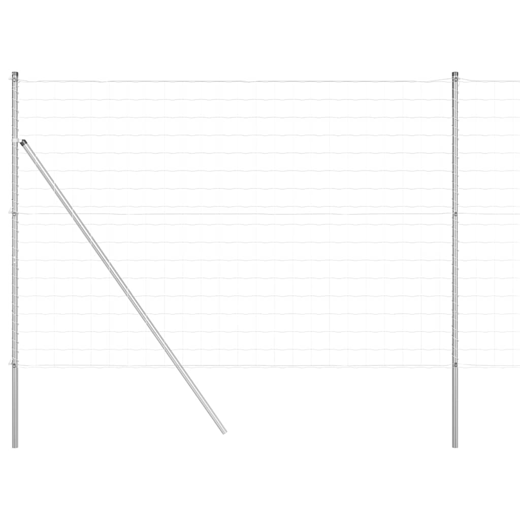 Vidaxl hek met paal zilver 1,6 x 10 m staal en pvc