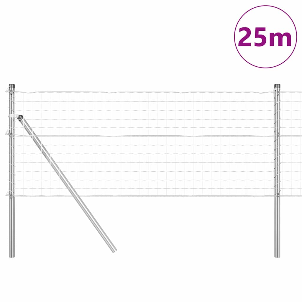 Vidaxl hek met paal grijs 0,4 x 25 m staal en pvc