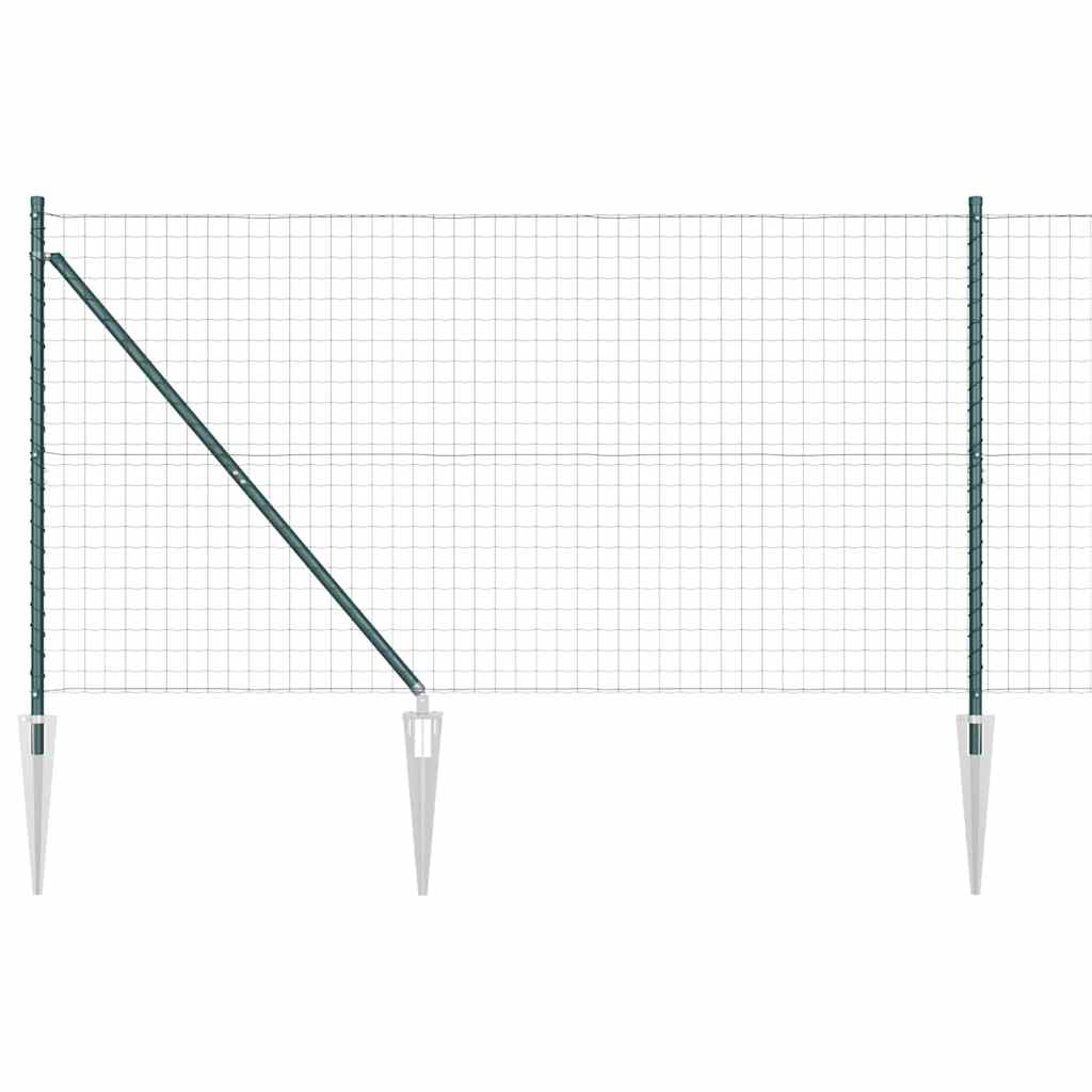 Vidaxl hek met paal groen 1,2 x 10 m staal en pvc