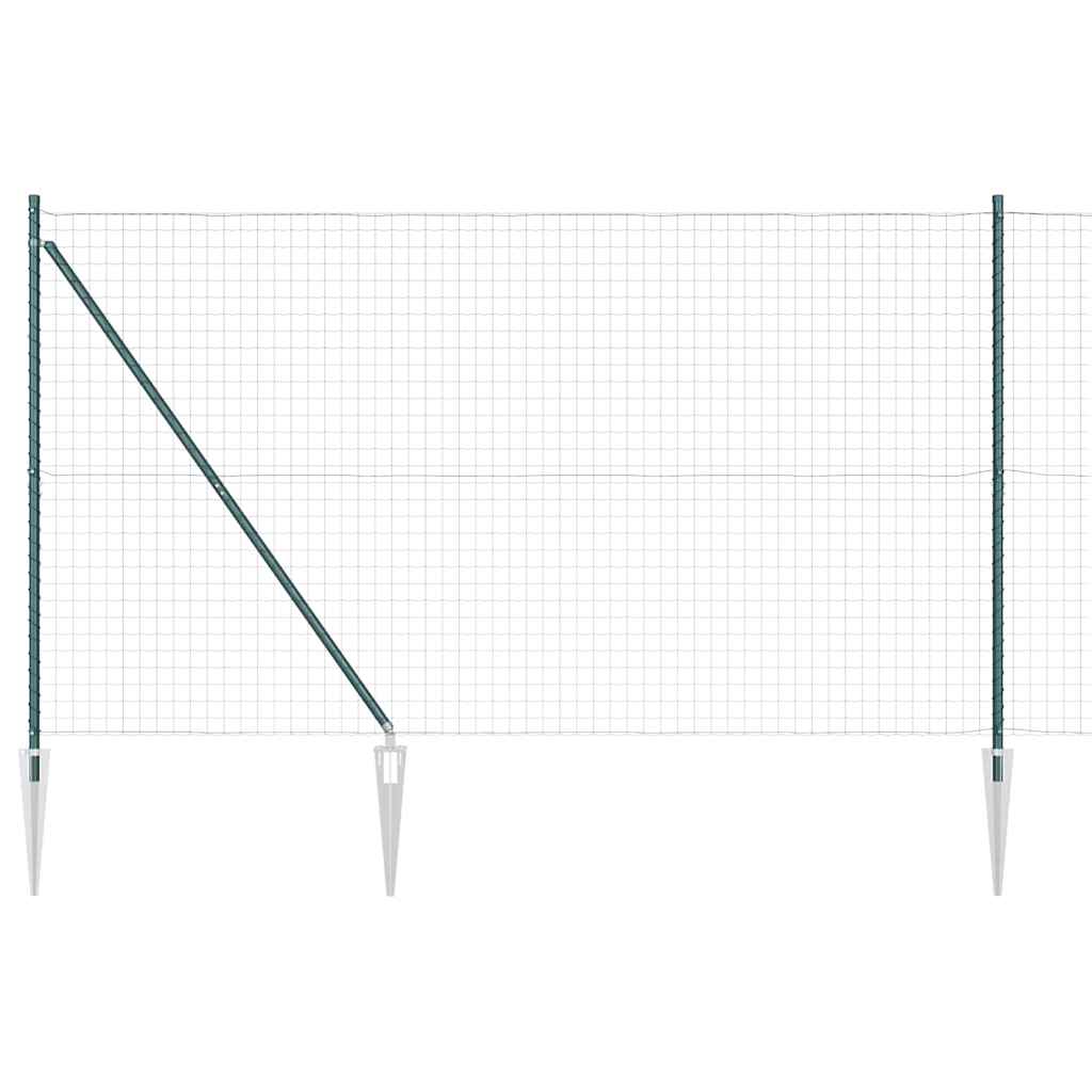 Vidaxl hek met paal groen 1,5 x 10 m staal en pvc