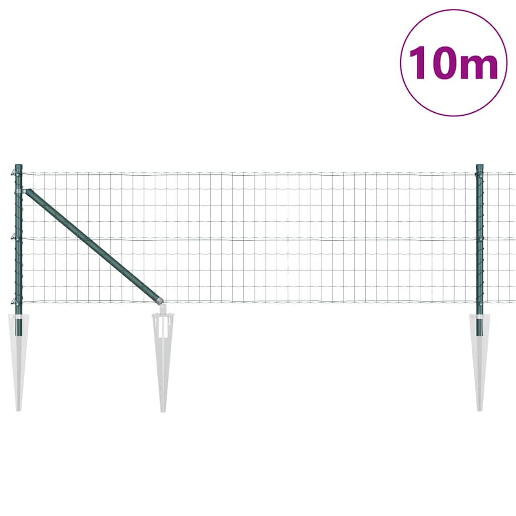 Vidaxl hek met paal groen 0,4 x 10 m staal en pvc