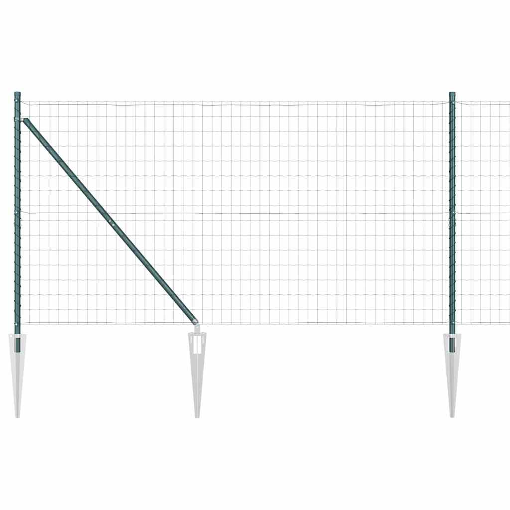 Vidaxl hek met paal groen 1,2 x 10 m staal en pvc