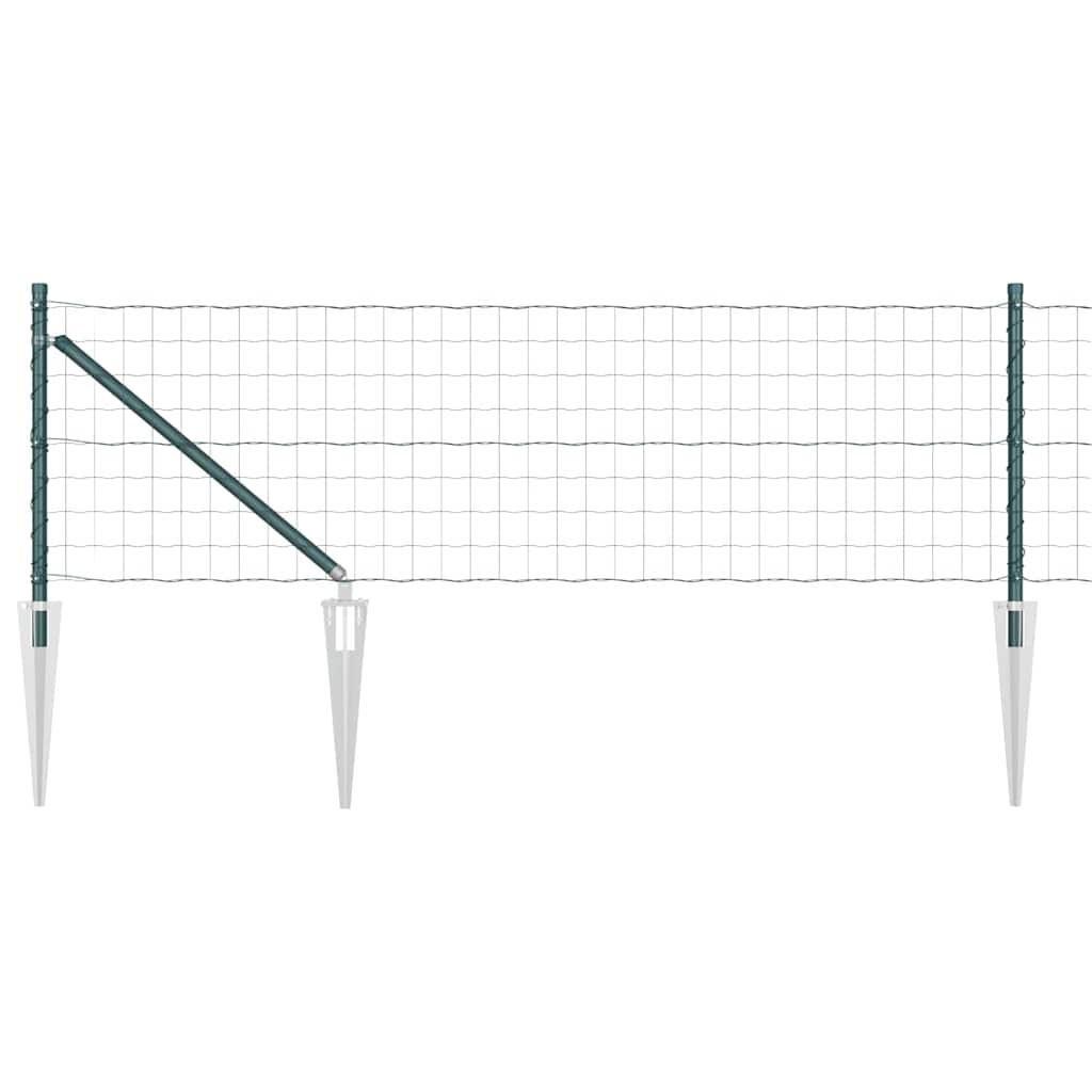Vidaxl hek met paal groen 0,4 x 10 m staal en pvc