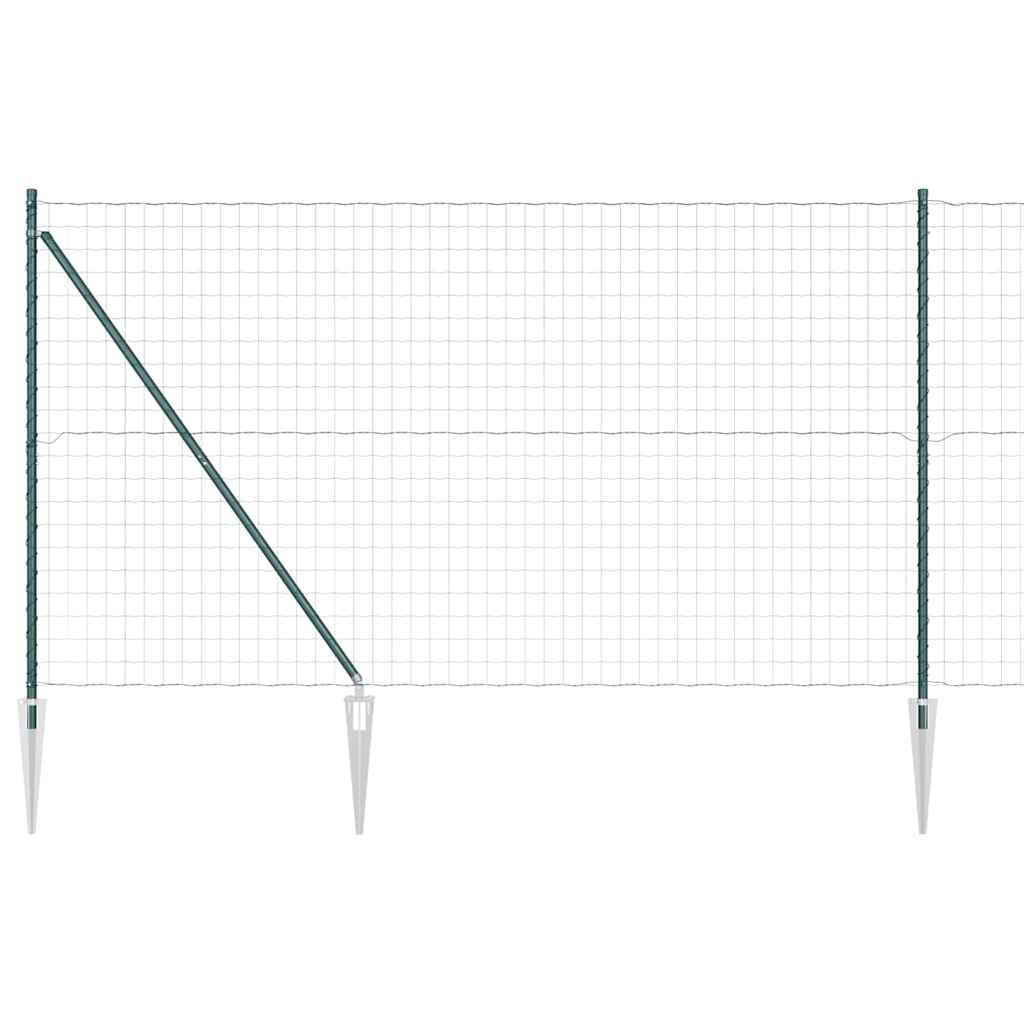Vidaxl hek met paal groen 1,6 x 10 m staal en pvc