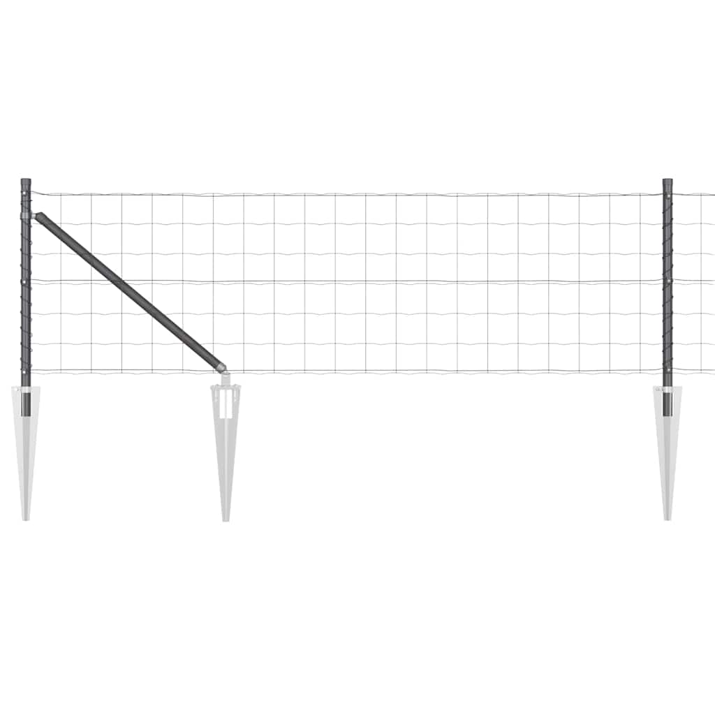 Vidaxl hek met paal grijs 0,4 x 25 m staal en pvc