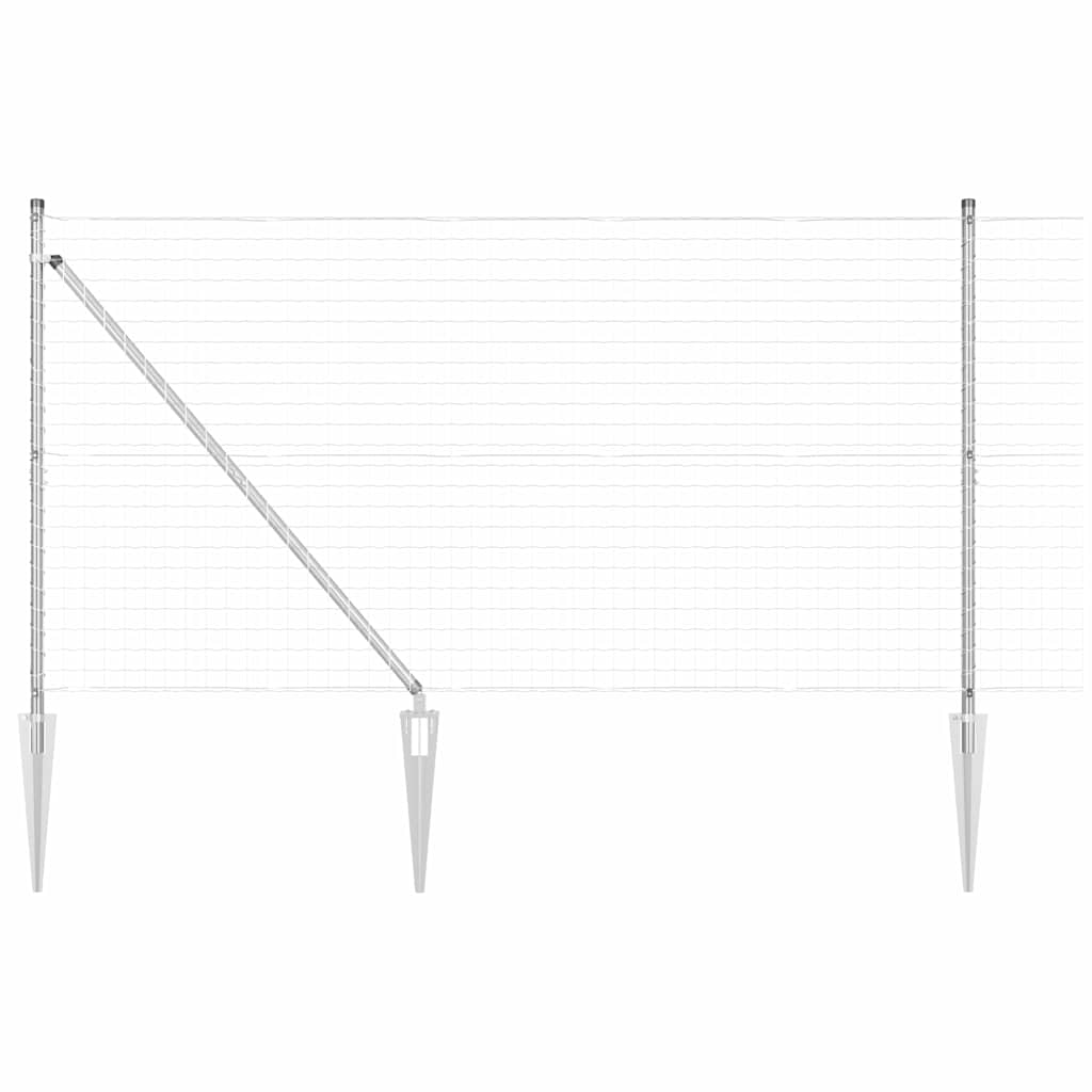 Vidaxl hek met paal zilver 1,2 x 10 m staal