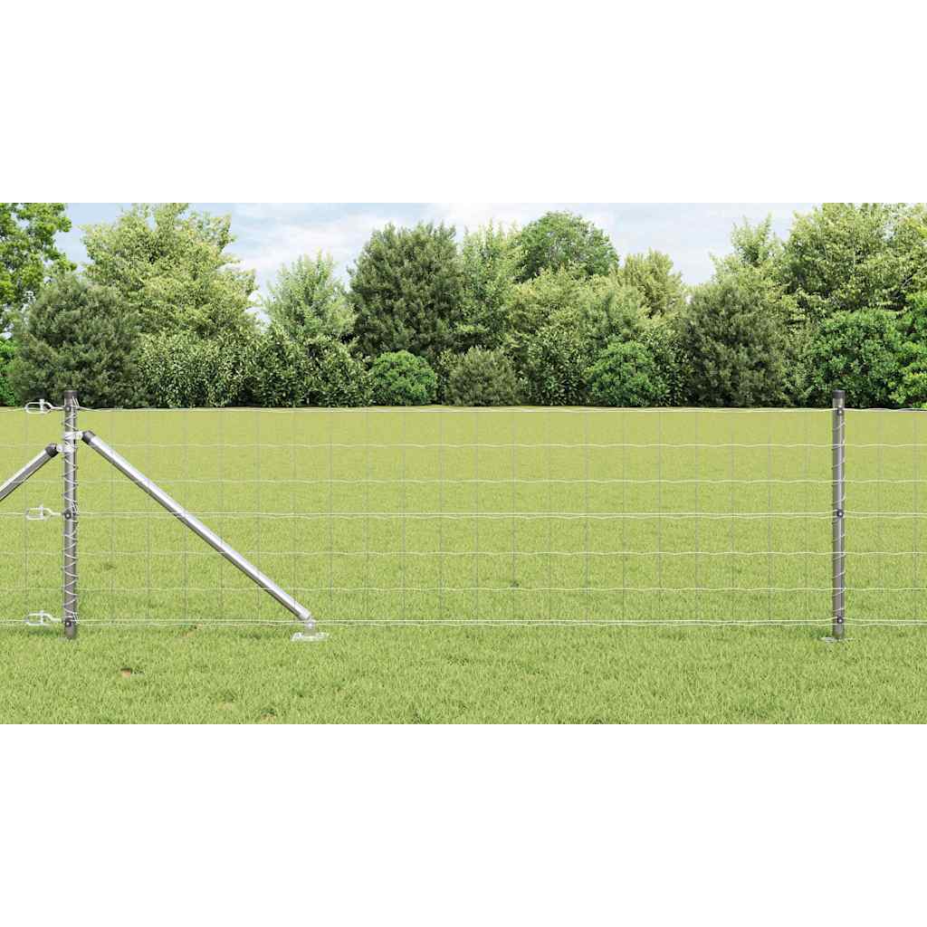Vidaxl hek met paal zilver 0,4 x 10 m staal