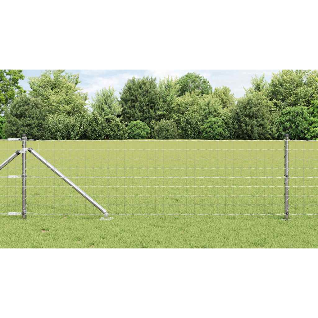 Vidaxl hek met paal zilver 0,6 x 10 m staal
