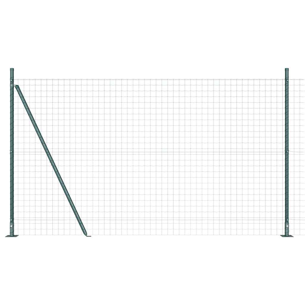 Vidaxl hek met paal groen 1,4 x 10 m staal en pvc