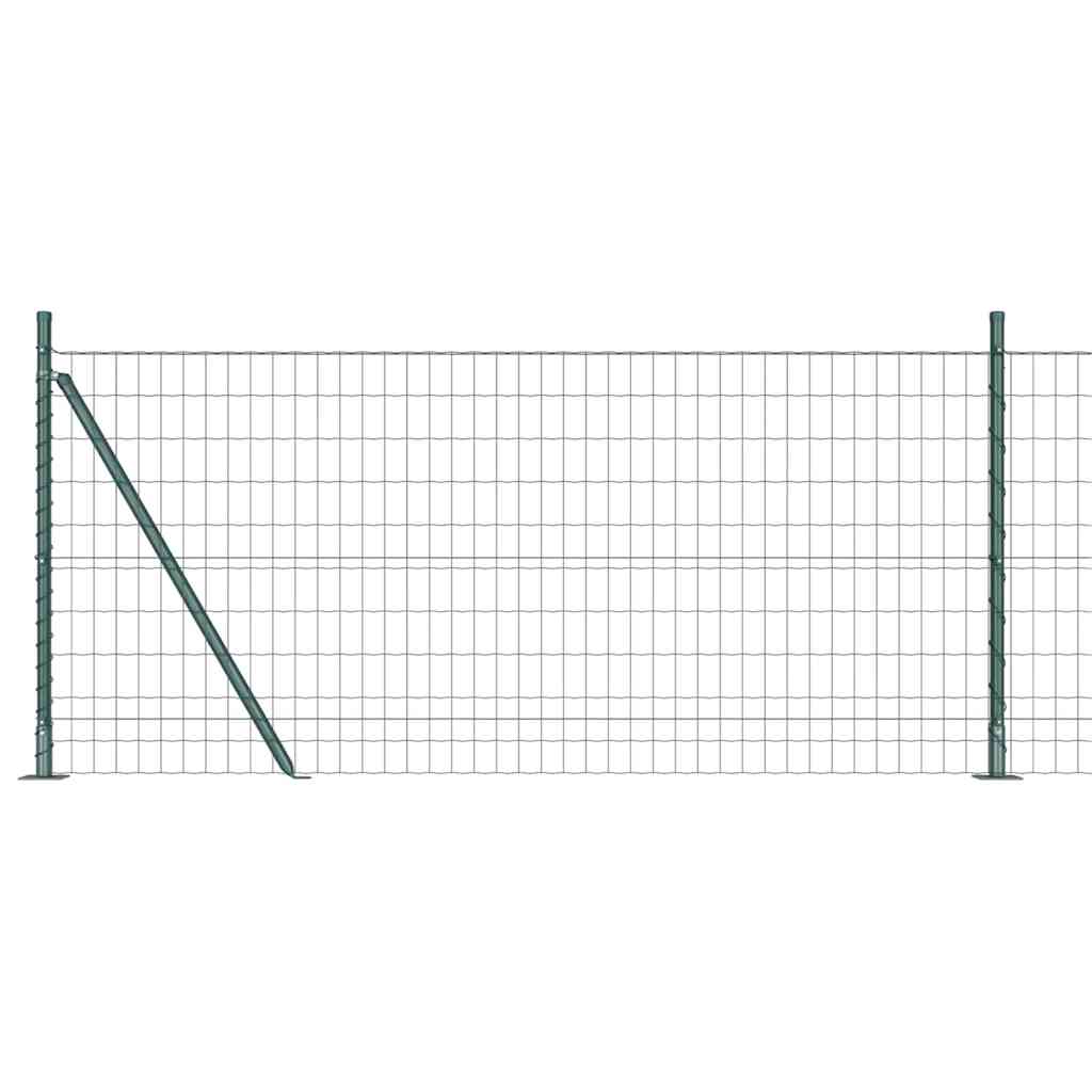 Vidaxl hek met paal groen 0,8 x 10 m staal en pvc