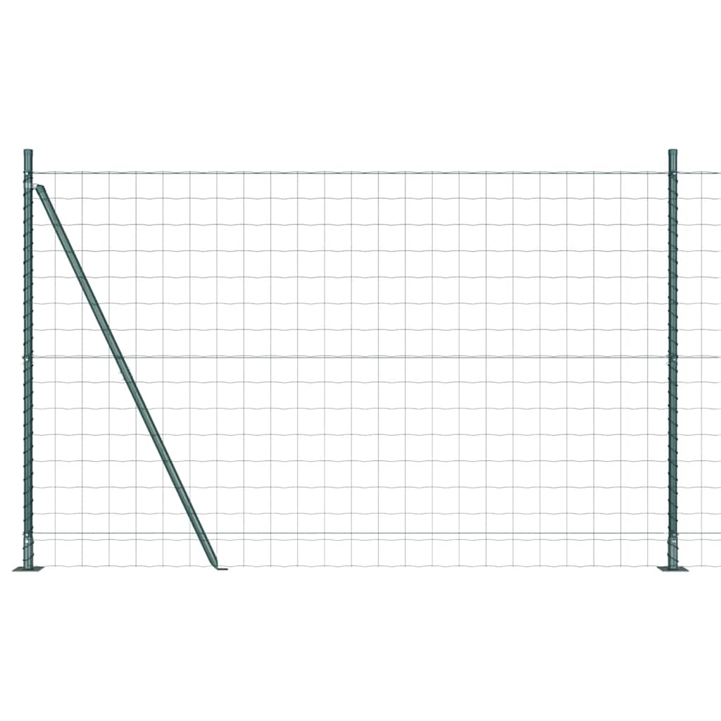 Vidaxl hek met paal groen 1,5 x 10 m staal