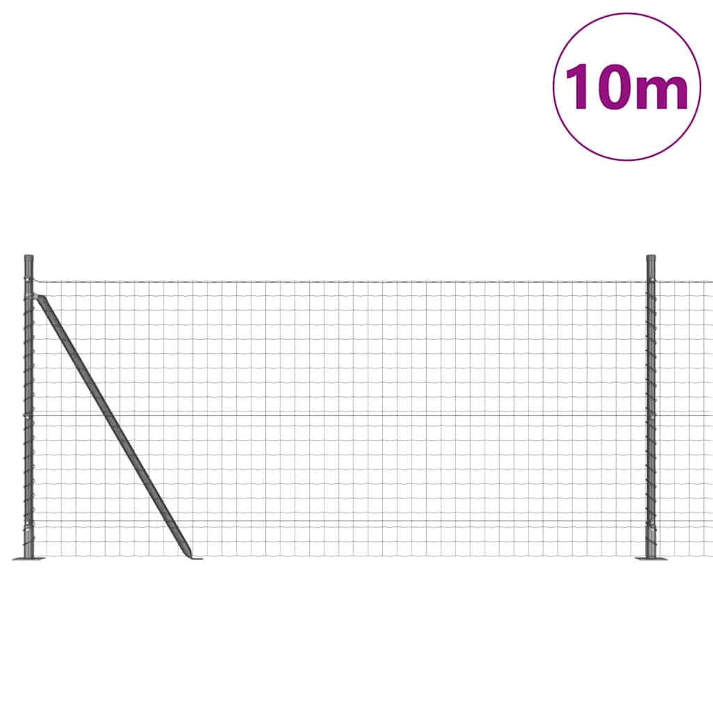 Vidaxl hek met paal grijs 0,8 x 10 m staal en pvc