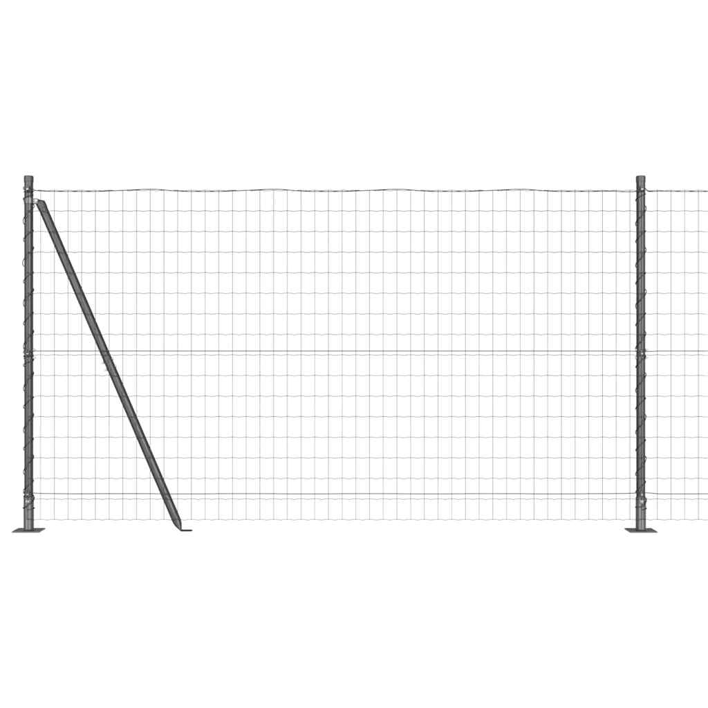 Vidaxl hek met paal grijs 1,2 x 10 m staal en pvc