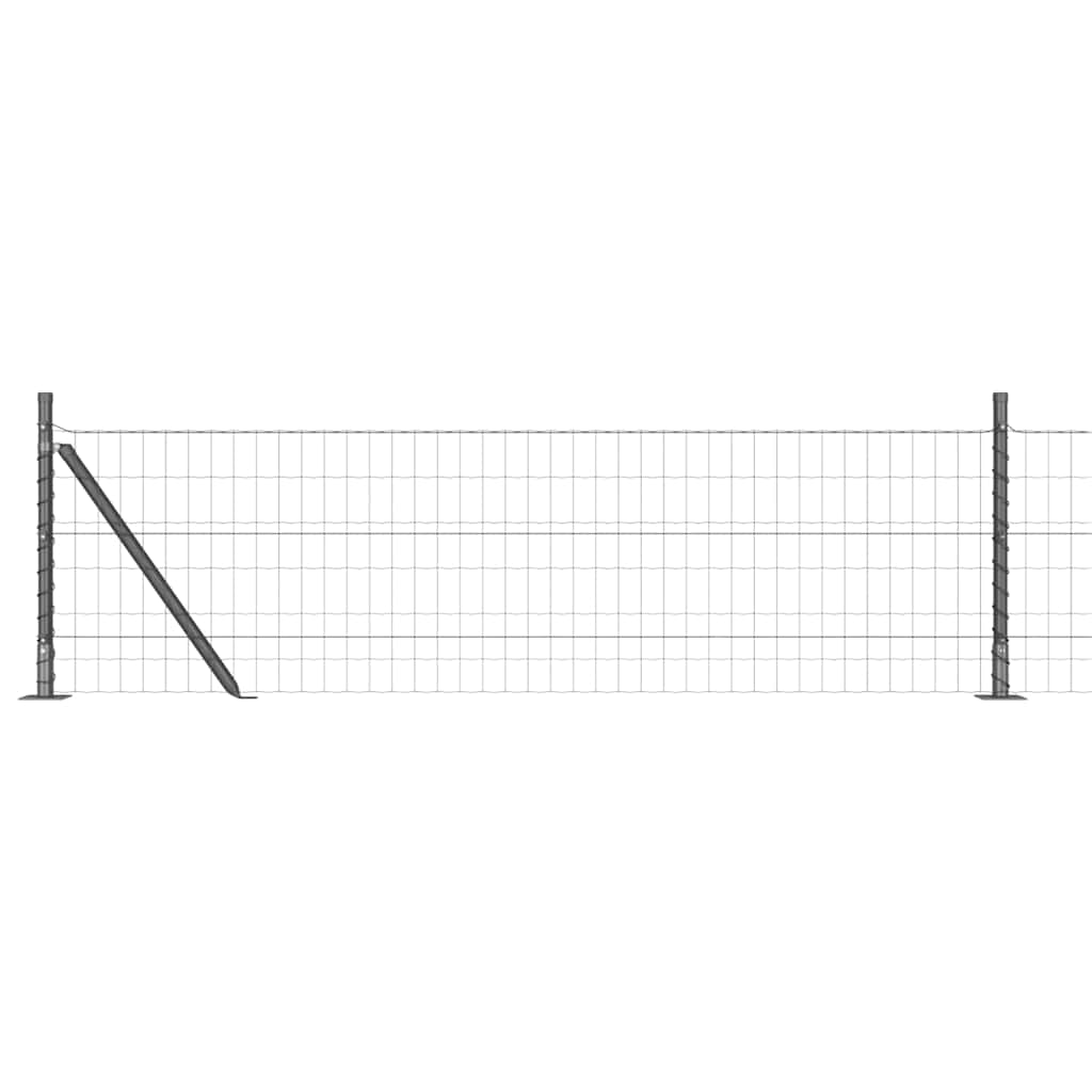Vidaxl hek met paal grijs 0,4 x 10 m staal en pvc