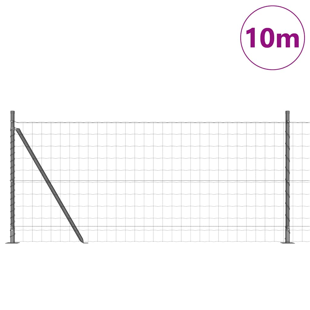 Vidaxl hek met paal grijs 1 x 10 m staal en pvc
