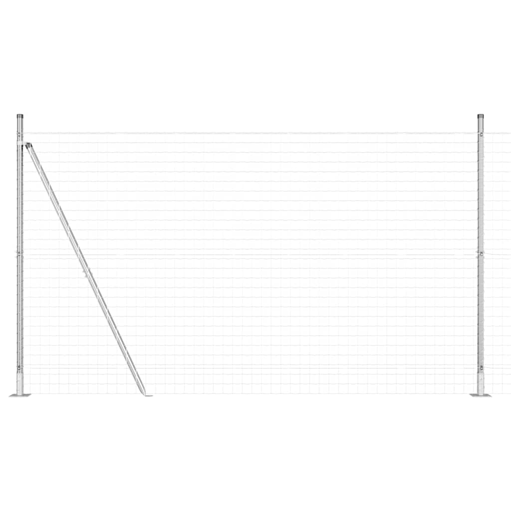 Vidaxl hek met paal zilver 1,6 x 10 m staal