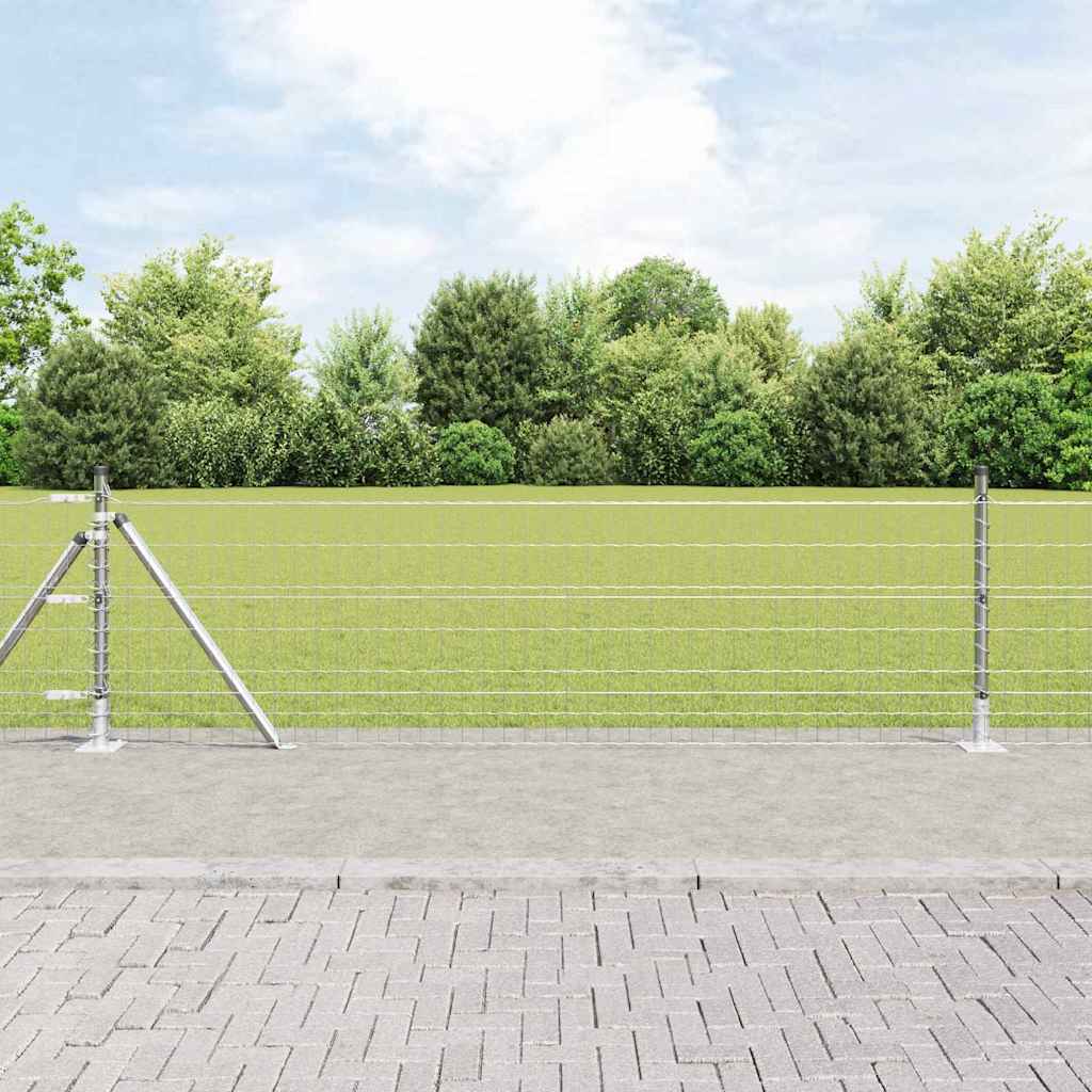 Vidaxl hek met paal zilver 0,4 x 10 m staal