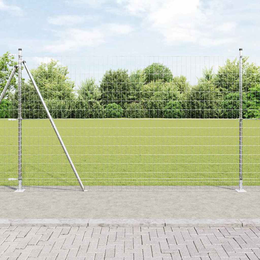 Vidaxl hek met paal zilver 1,4 x 10 m staal