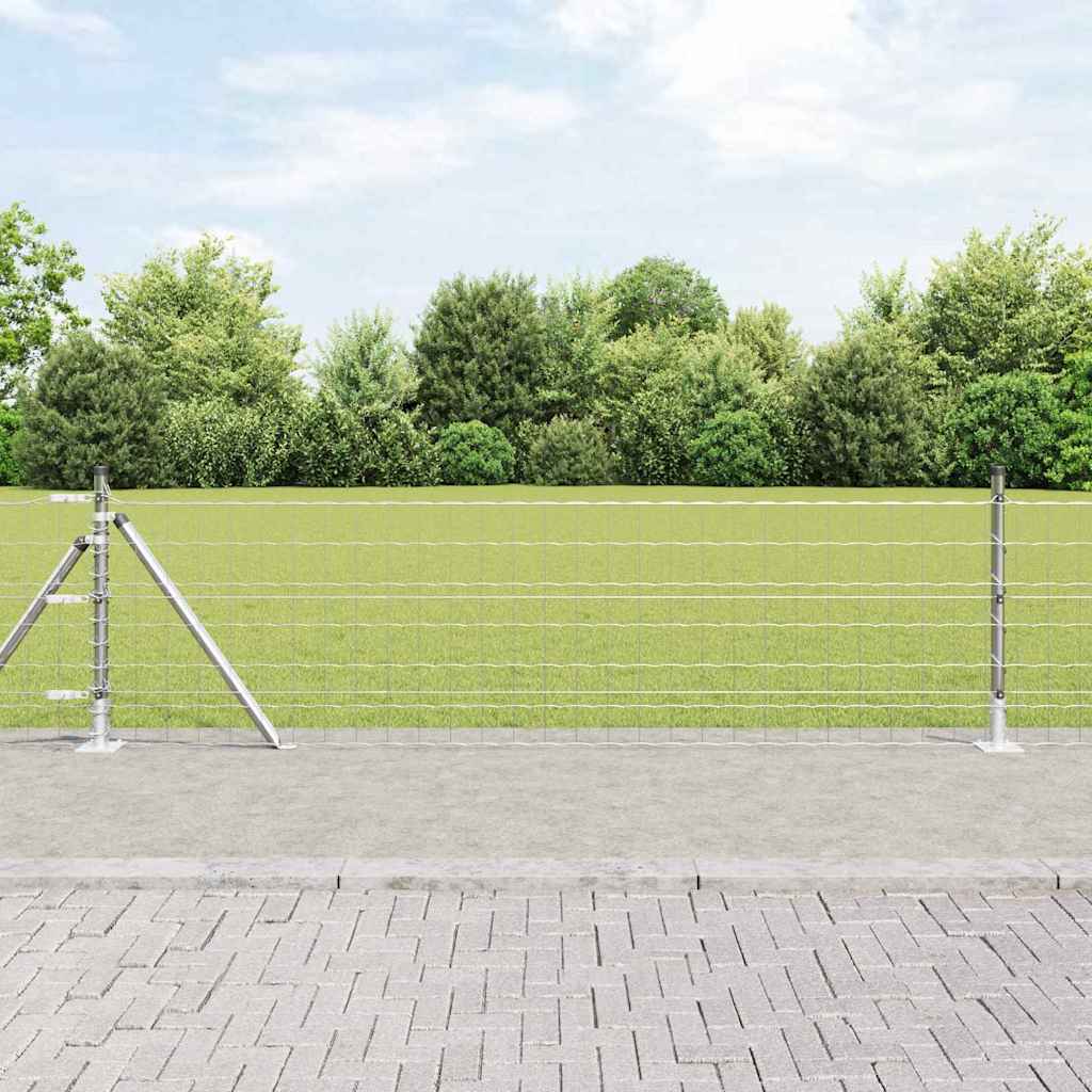 Vidaxl hek met paal zilver 0,4 x 10 m staal
