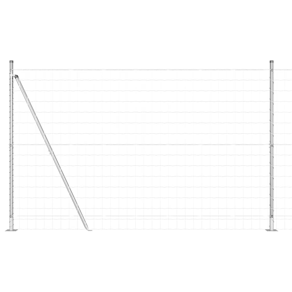 Vidaxl hek met paal zilver 1,4 x 10 m staal