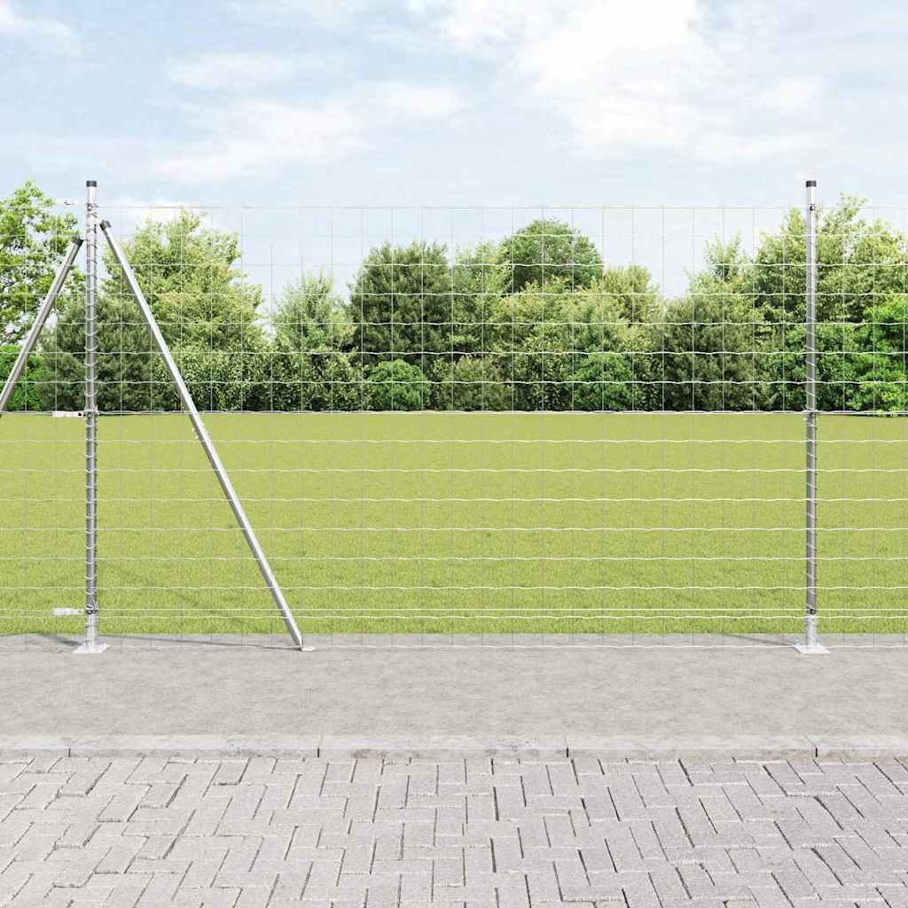 Vidaxl hek met paal zilver 1,6 x 10 m staal