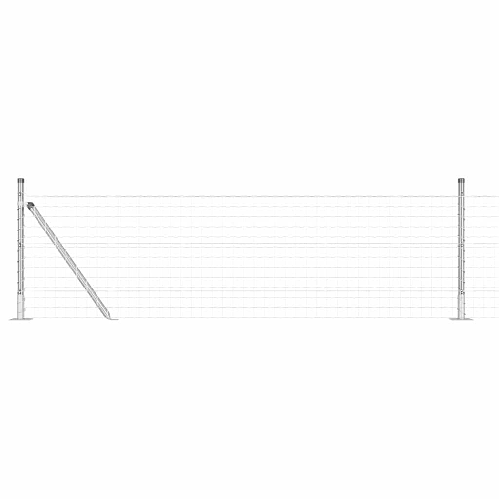 Vidaxl hek met paal zilver 0,4 x 25 m staal