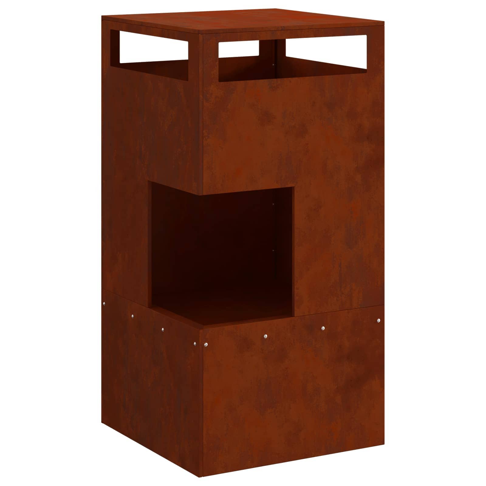 Vidaxl vuurkorf bruin 50 x 50 x 100 cm staal