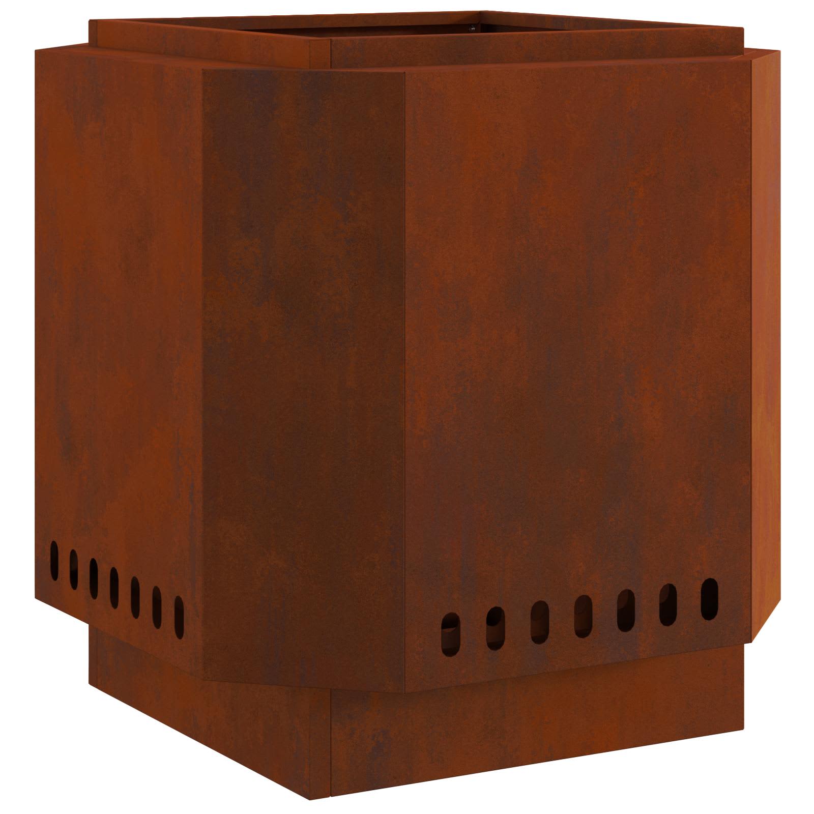 Vidaxl rookloze vuurschaal bruin 48 x 48 x 51 cm cortenstaal