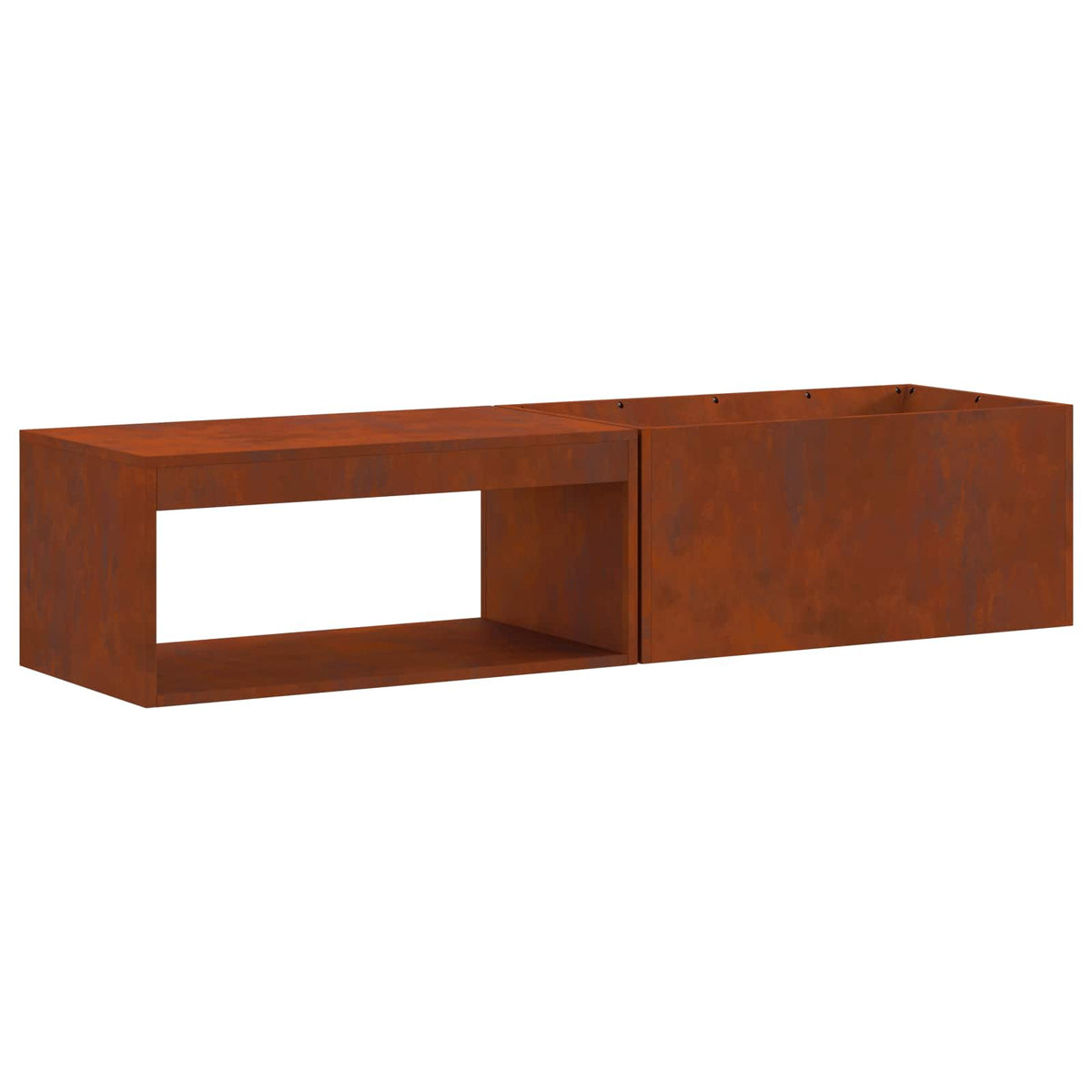 Vidaxl vuurkom roestig 160 x 45 x 35 cm weervast staal