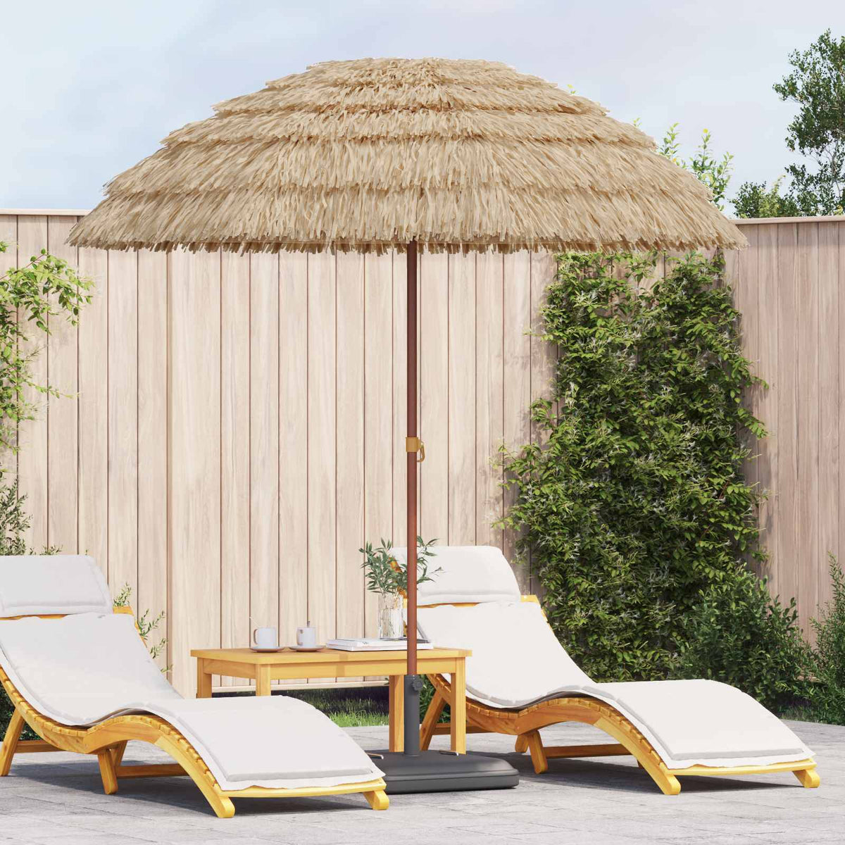 Vidaxl strandparasol 205 x 205 x 210 cm polyester en staal naturel