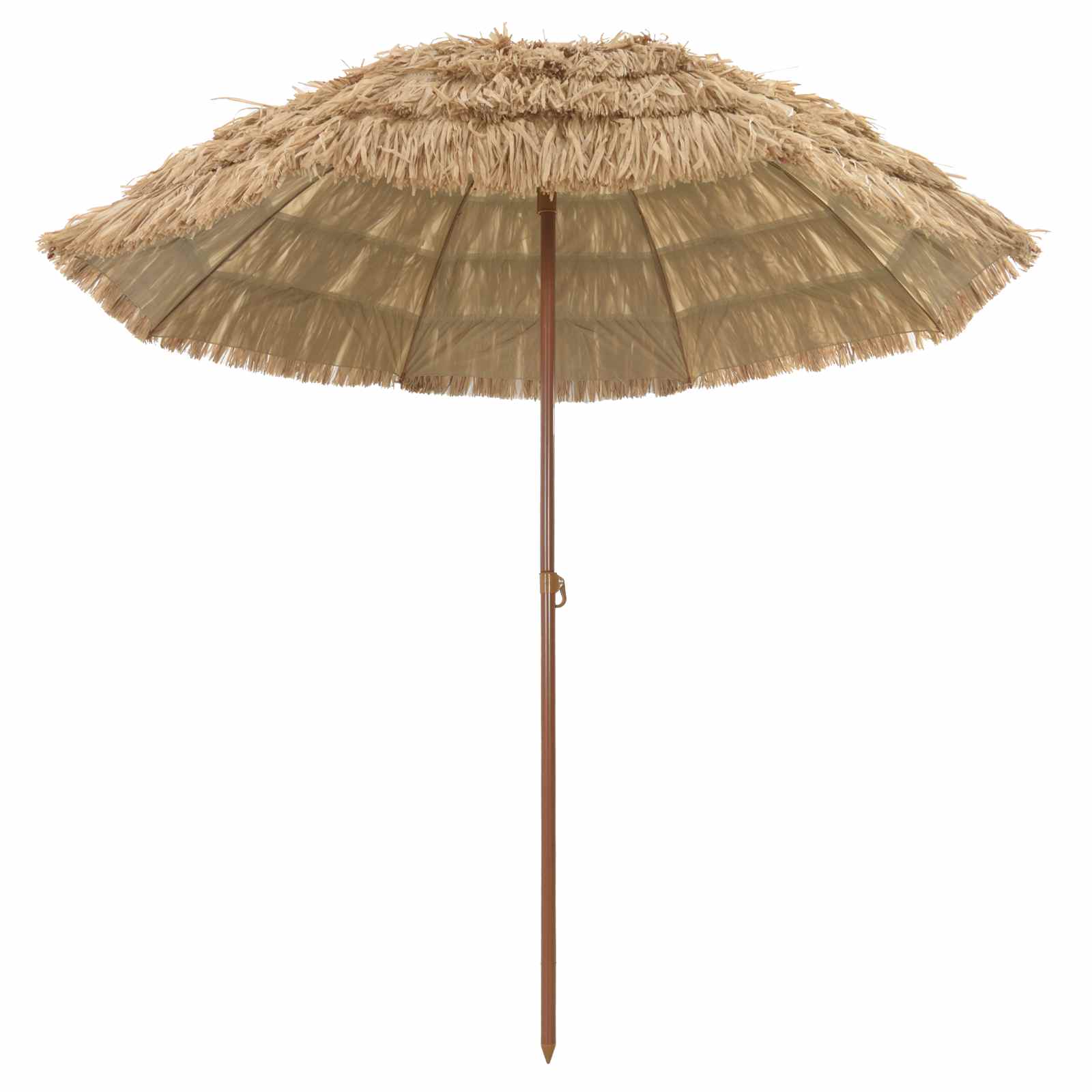 Vidaxl strandparasol 205 x 205 x 210 cm polyester en staal naturel