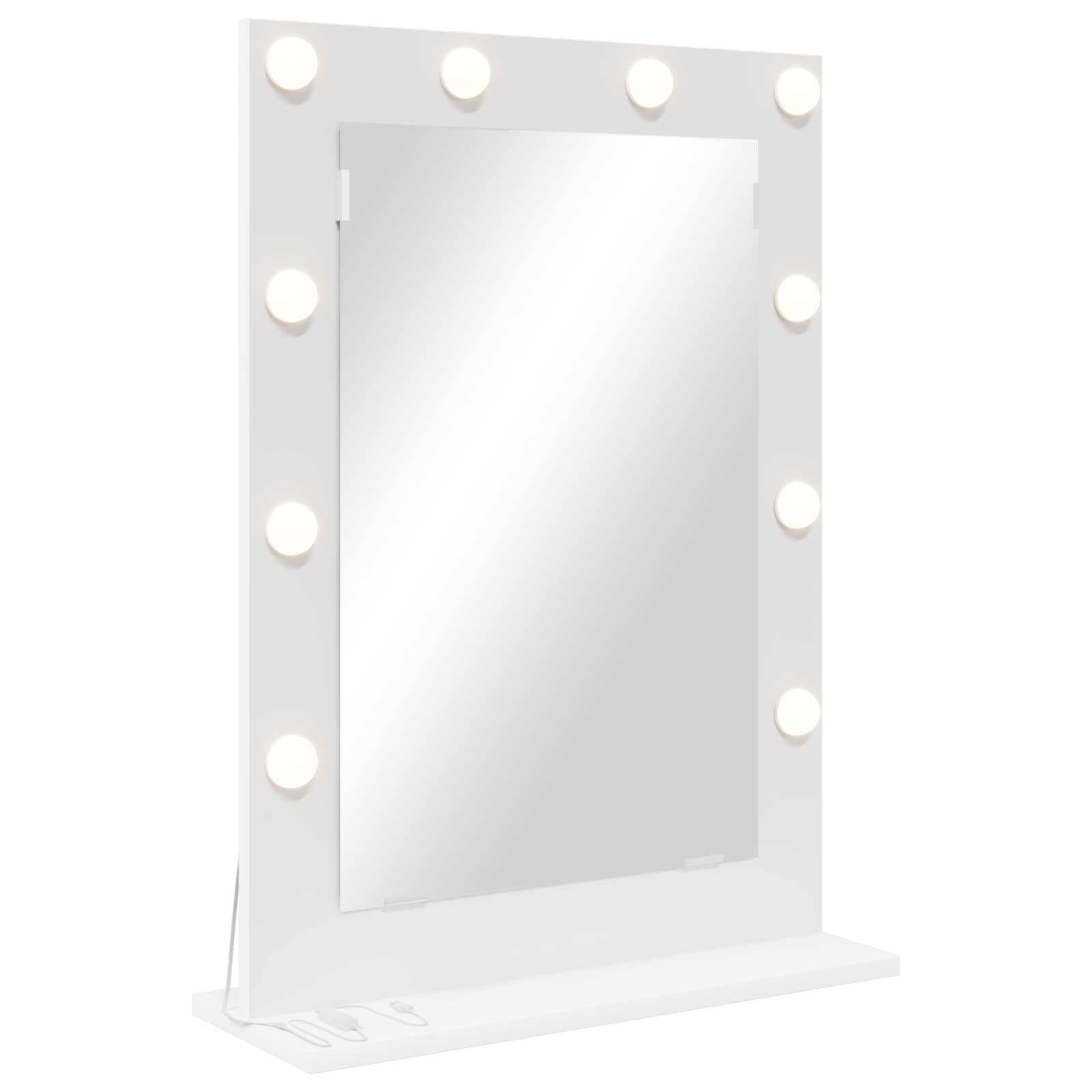 Vidaxl schmink spiegel wit 70 x 50 x 18 cm glas en hout met kunststof