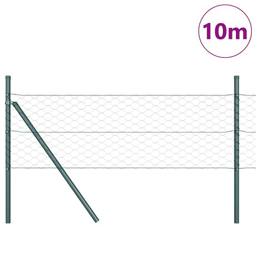 Vidaxl afrasteringspaal groen 10 x 0,4 m (50 mm mesh) staal en pvc