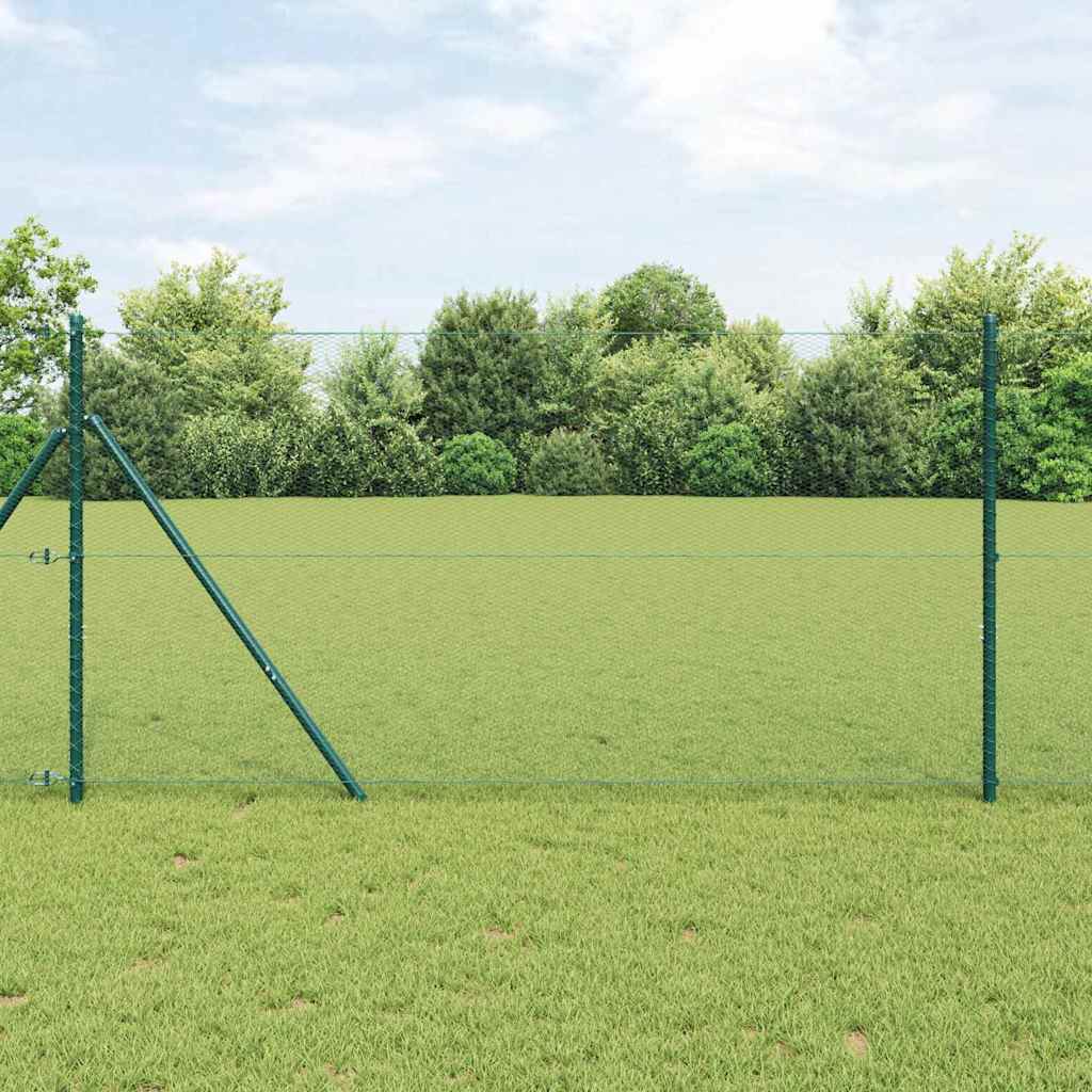 Vidaxl afrasteringspaal groen 10 x 1 m (13 mm gaas) staal en pvc