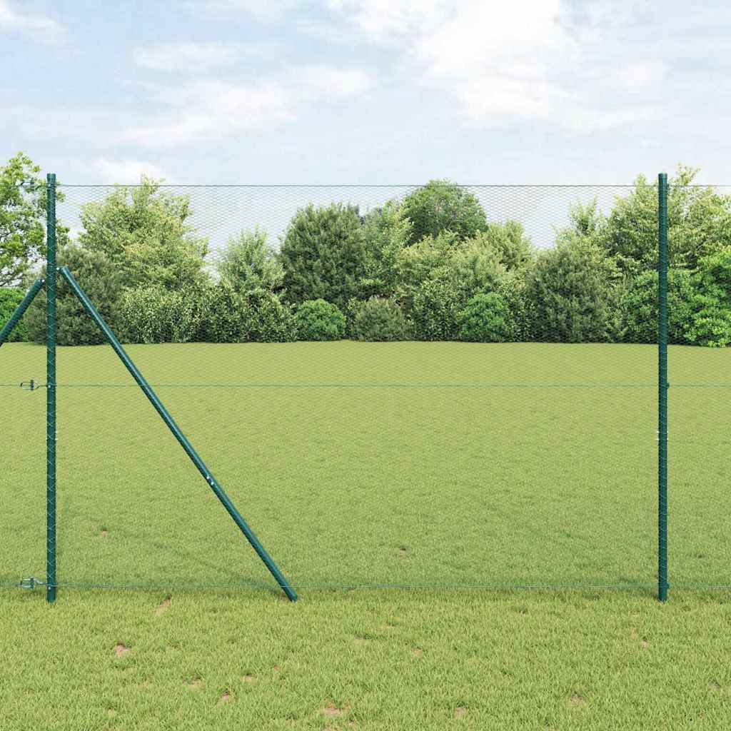 Vidaxl afrasteringspaal groen 10 x 1,5 m (13 mm gaas) staal en pvc