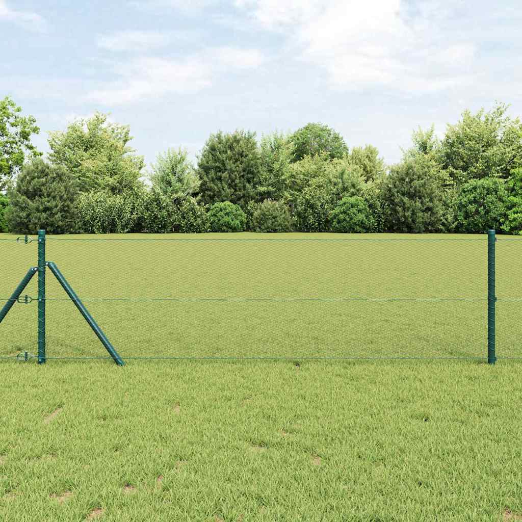 Vidaxl afrasteringspaal groen 50 x 0,4 m (13 mm gaas) staal en pvc