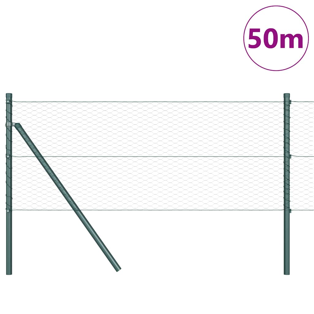 Vidaxl afrasteringspaal groen 50 x 0,6 m (25 mm gaas) staal en pvc