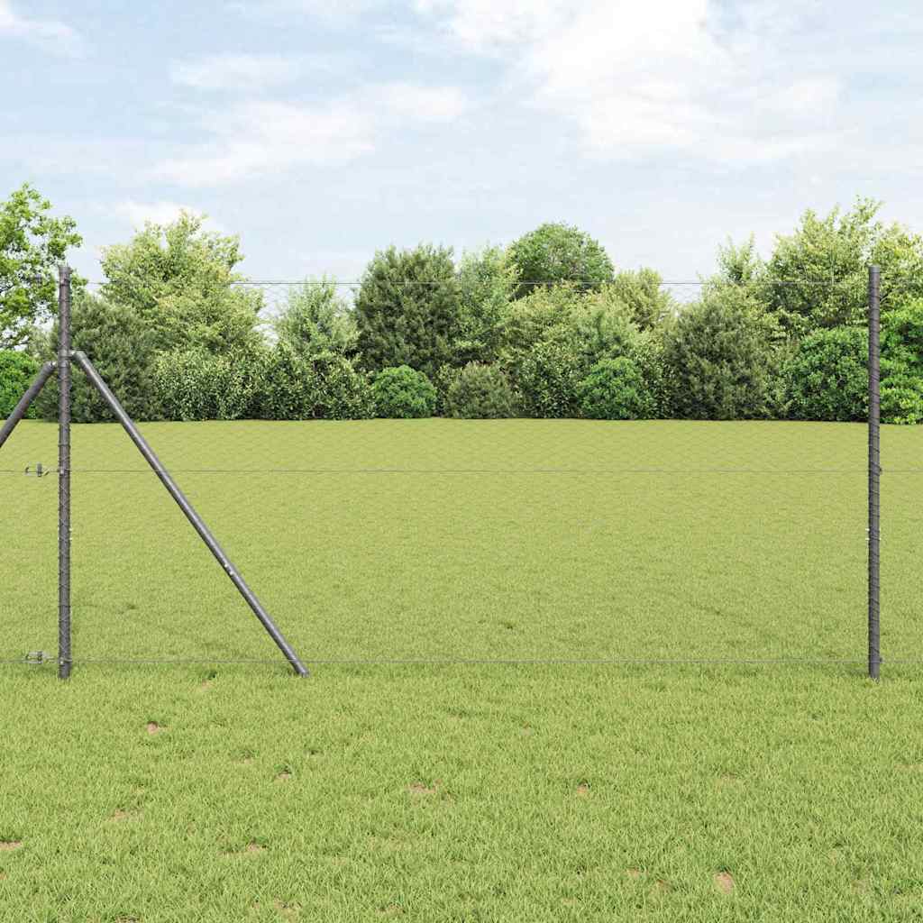 Vidaxl afrasteringspaal grijs 10 x 1 m (25 mm gaas) staal en pvc