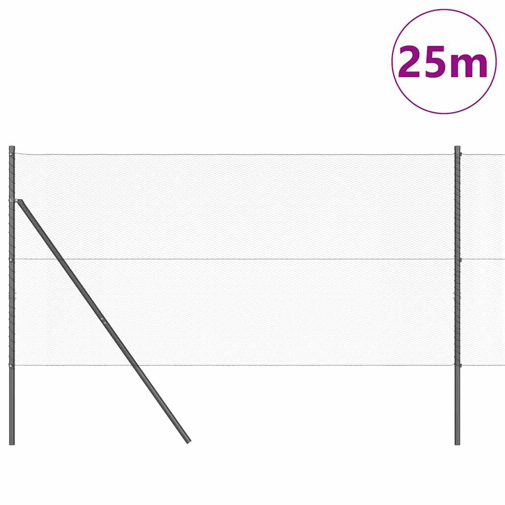 Vidaxl afrasteringspaal grijs 25 x 1 m (13 mm gaas) staal