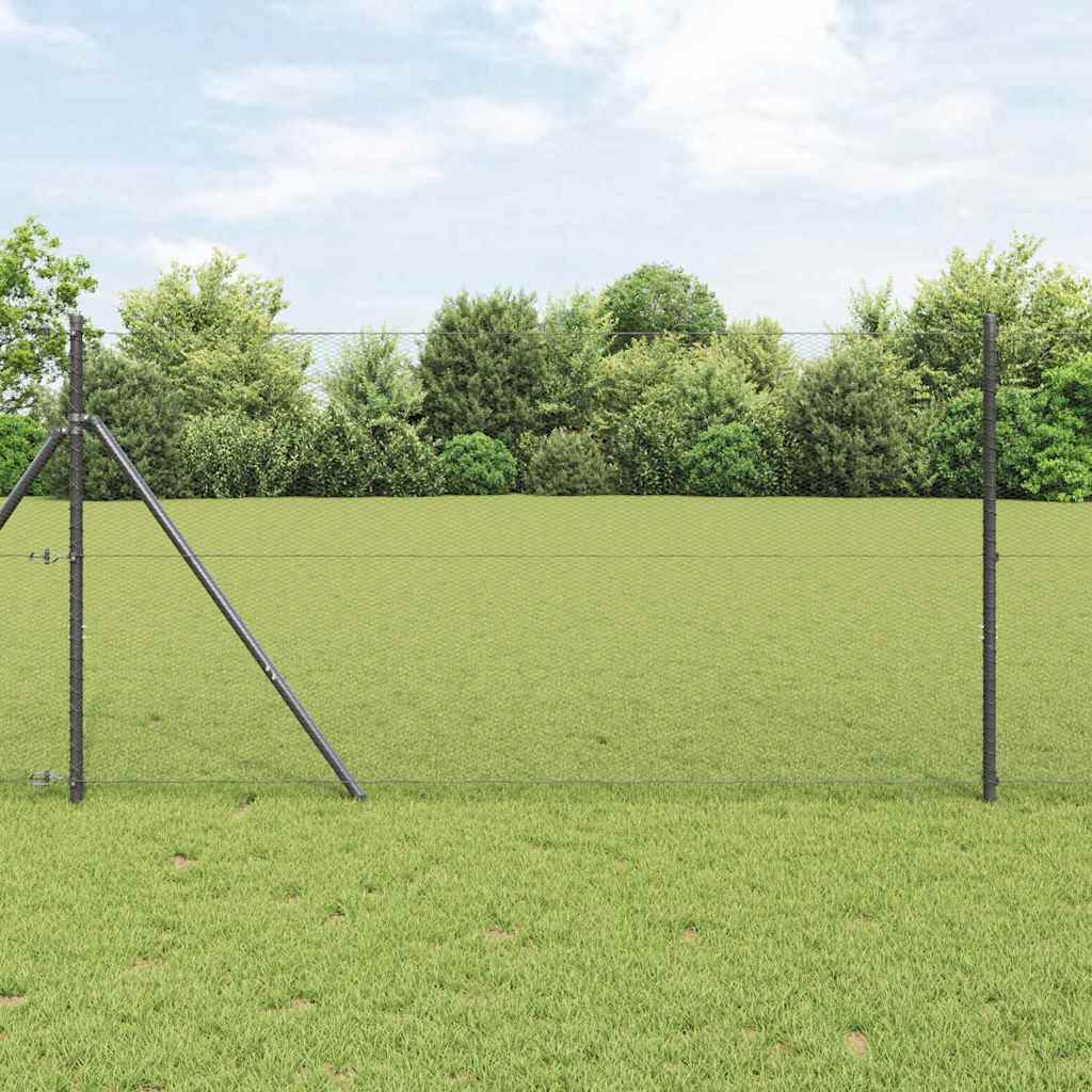 Vidaxl afrasteringspaal grijs 25 x 1,4 m (13 mm gaas) staal en pvc