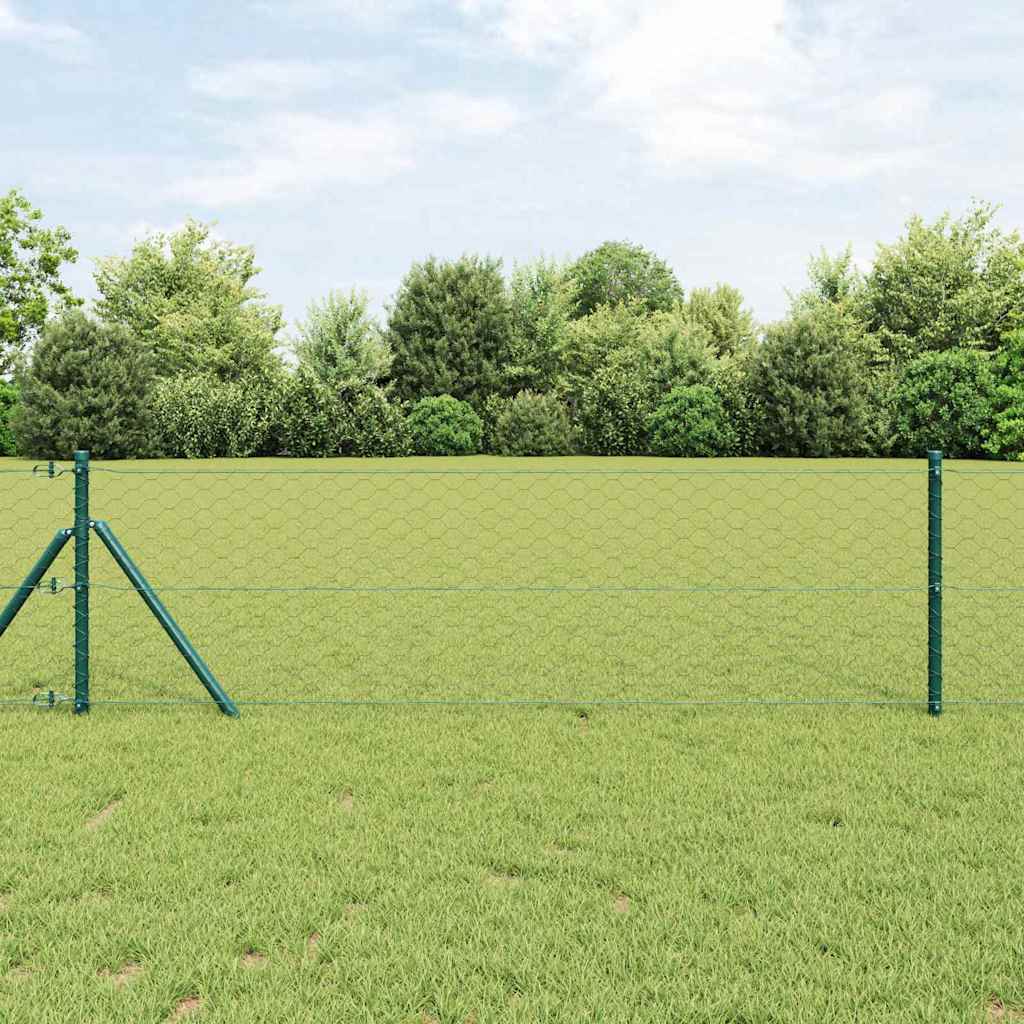 Vidaxl afrasteringspaal grijs 50 x 0,6 m (50 mm gaas) staal en pvc