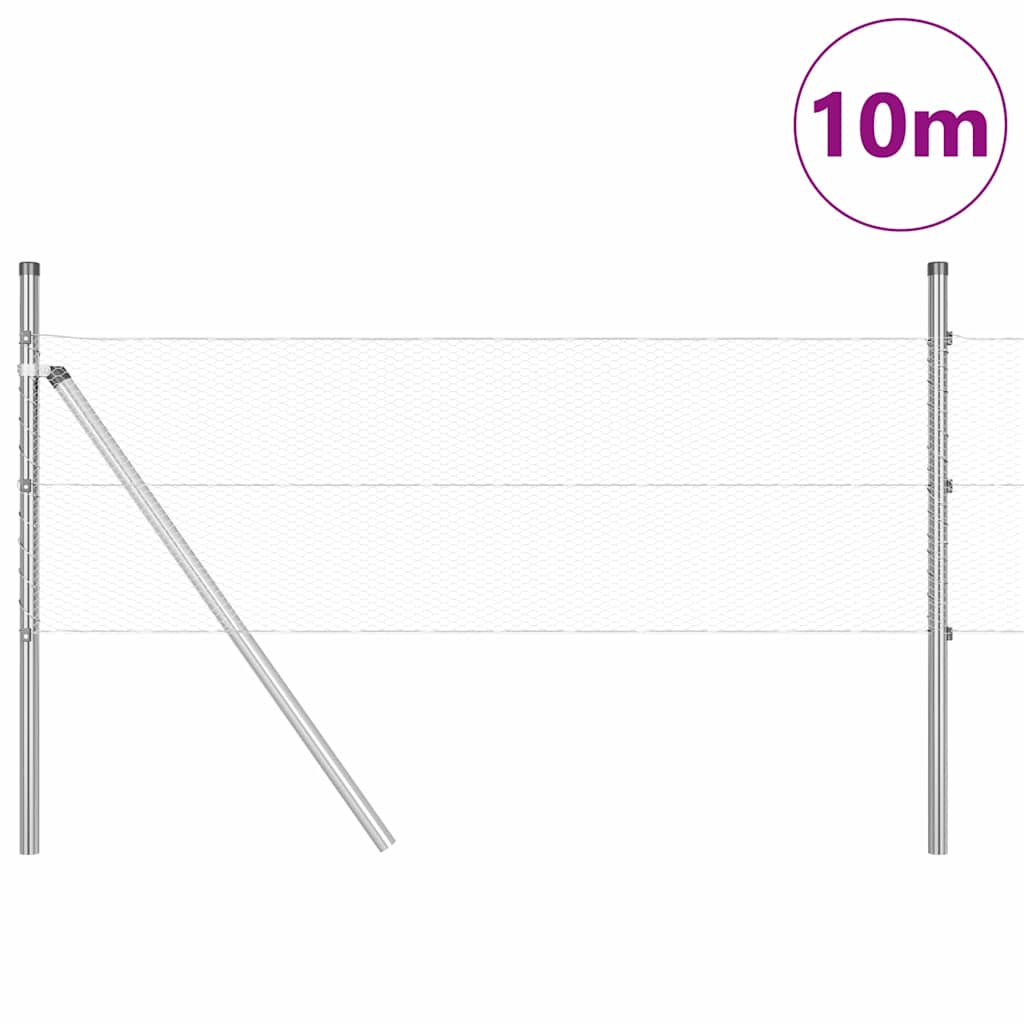 Vidaxl afrasteringspaal zilver 10 x 0,4 m (13 mm gaas) staal