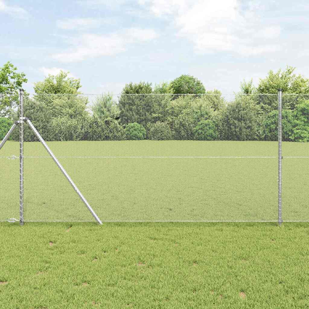 Vidaxl afrasteringspaal zilver 10 x 1,2 m (13 mm gaas) staal