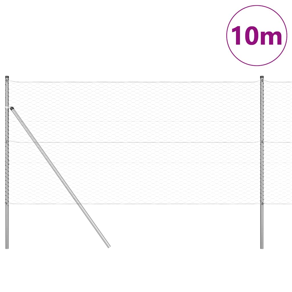 Vidaxl afrasteringspaal zilver 10 x 1,4 m (36 mm gaas) staal