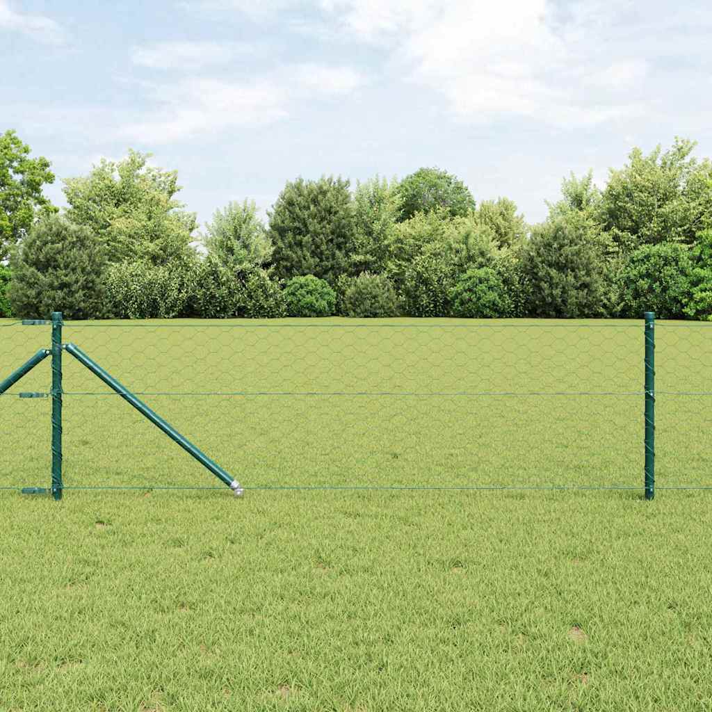 Vidaxl afrasteringspaal groen 10 x 0,8 m (50 mm gaas) staal en pvc