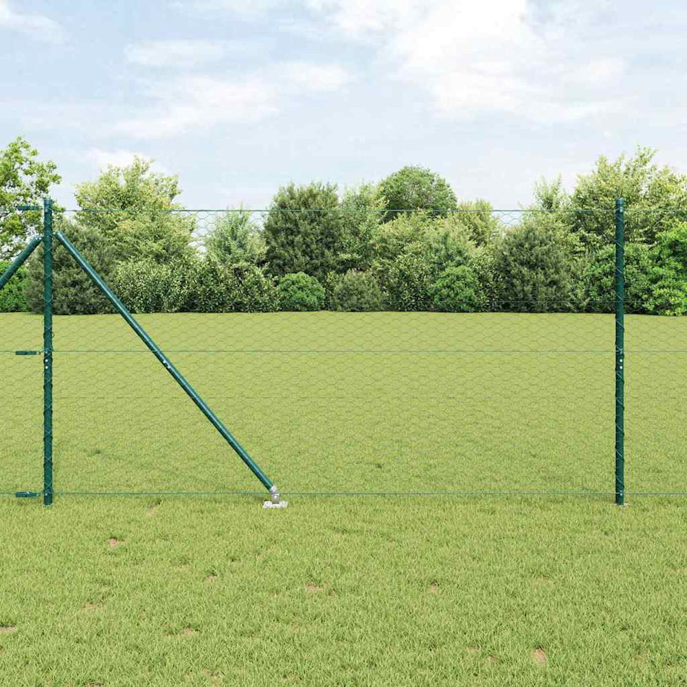 Vidaxl afrasteringspaal groen 10 x 1,2 m (36 mm gaas) staal en pvc