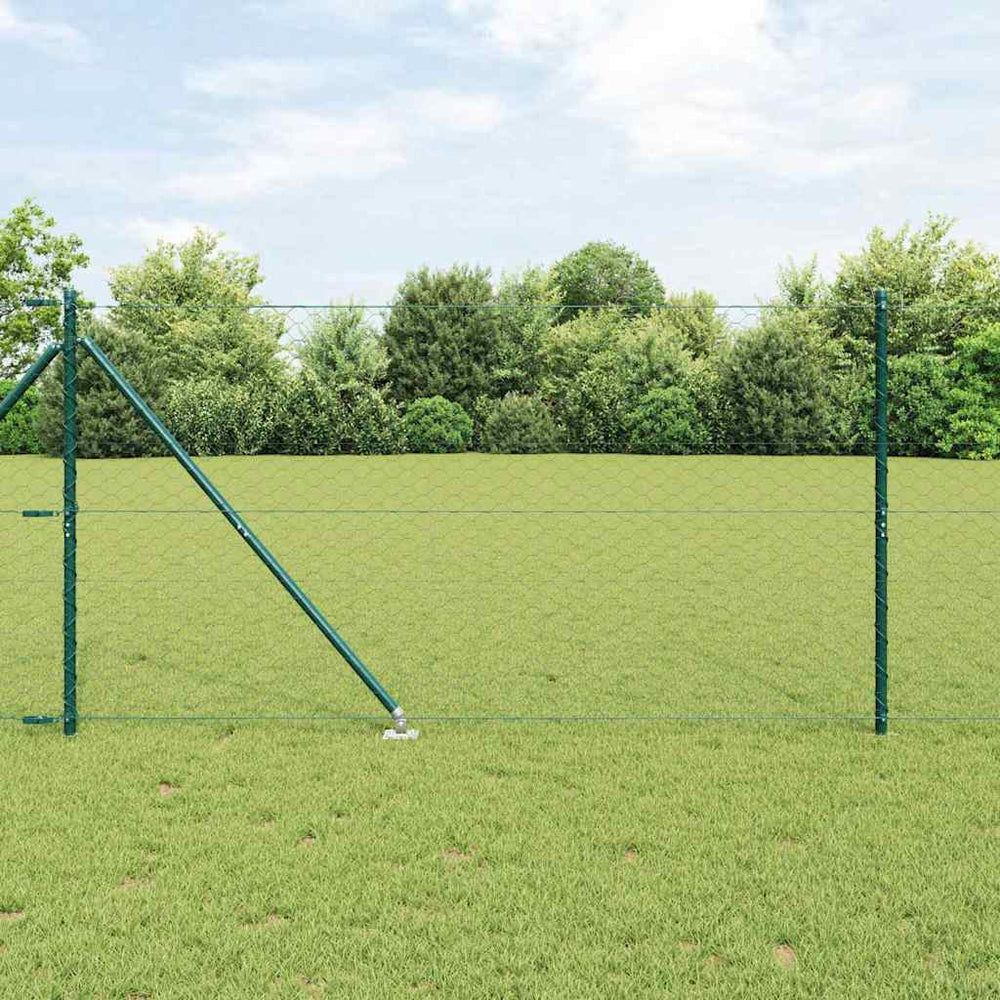 Vidaxl afrasteringspaal groen 10 x 1,4 m (50 mm gaas) staal en pvc